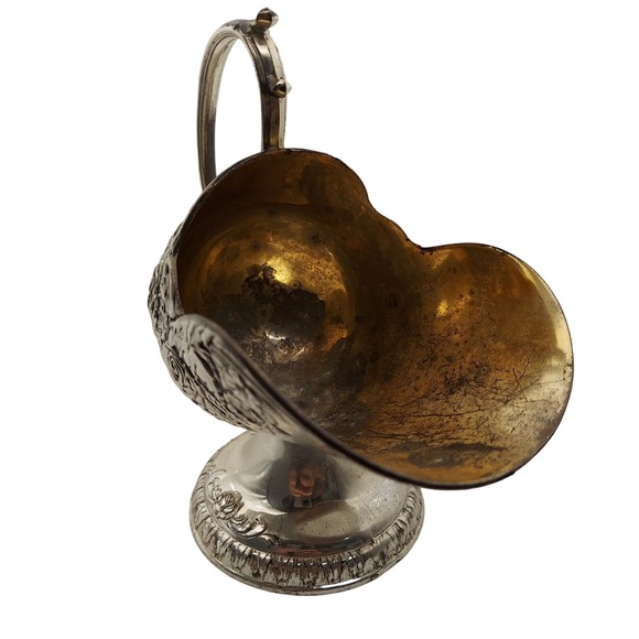 Silverplate Sugar Scuttle w/Cube Scoop Ornate Elegant Roses Silverplate VTG - Picture 3 of 16